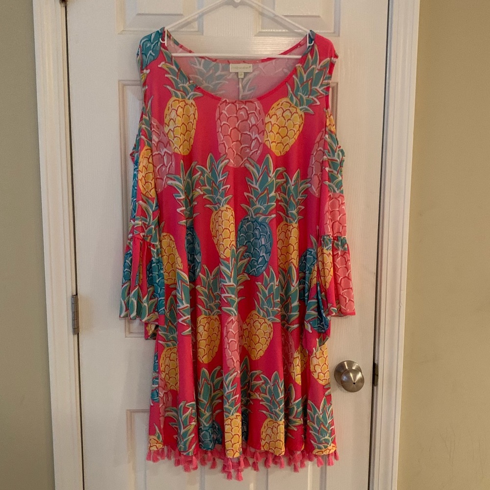 Cold Shoulder Pineapple Dress